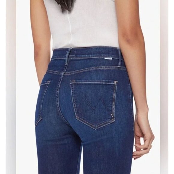 Mother Mid Rise Dazzler Jeans Denim Ankle Fray Off Limits Dark Wash 29 - Picture 6 of 16